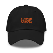 Load image into Gallery viewer, Strength-Courage-Wisdom Hat (Black or Camo)