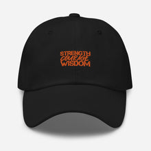 Load image into Gallery viewer, Strength-Courage-Wisdom Hat (Black or Camo)
