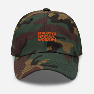 Strength-Courage-Wisdom Hat (Black or Camo)