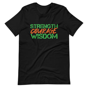 Strength Courage Wisdom (Orange & Green) T-Shirt