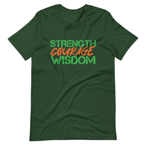 Strength Courage Wisdom (Orange & Green) T-Shirt