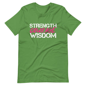 Strength Courage Wisdom (Pink) White T-Shirt