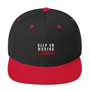 Keep On Moving- BLACK & Red Snapback Hat